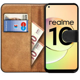 Realme 10 4G Klapphülle in Schwarz mit Kartenfächern und Schutz