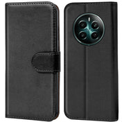 Realme 12+ 5G Klapphülle in Schwarz mit Kartenfächern und Schutz