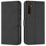 Realme 6 / Realme 6S Klapphülle in Schwarz mit Kartenfächern und Schutz