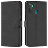 Realme 6i Klapphülle in Schwarz mit Kartenfächern und Schutz