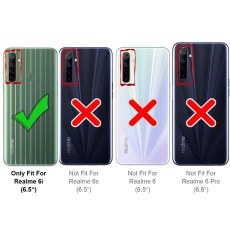 Realme 6i Klapphülle in Schwarz mit Kartenfächern und Schutz