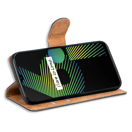 Realme 6i Klapphülle in Schwarz mit Kartenfächern und Schutz