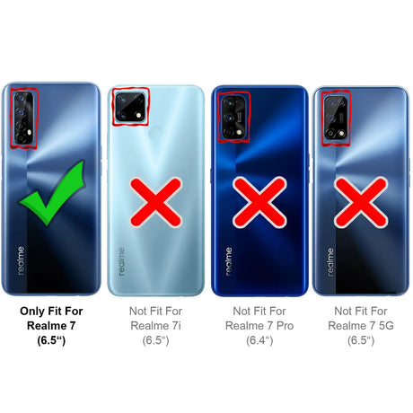 Realme 7 Klapphülle in Schwarz mit Kartenfächern und Schutz