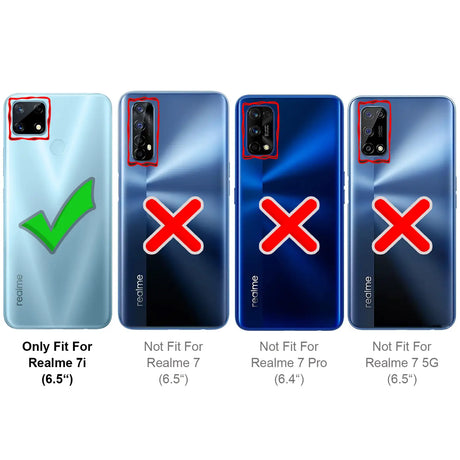 Realme 7i (Global Version) Klapphülle in Schwarz mit Kartenfächern und Schutz