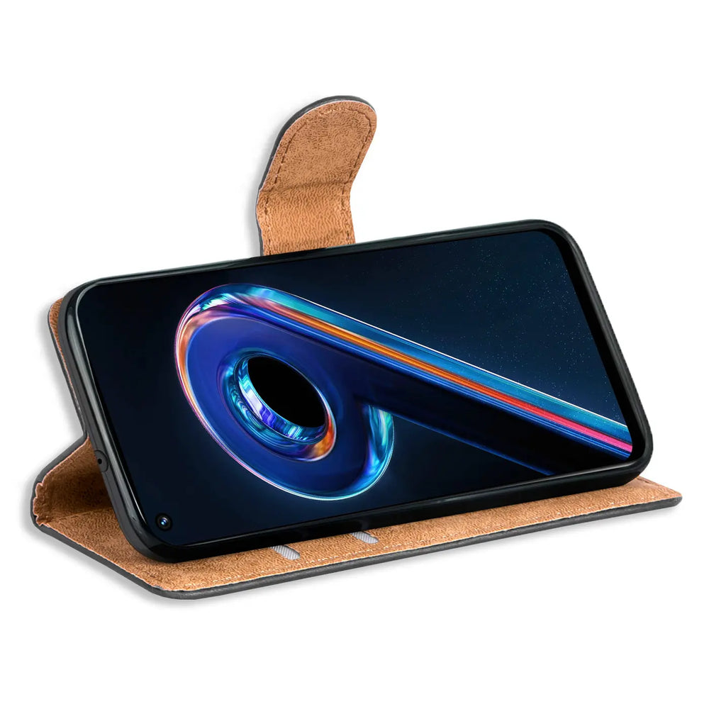 Realme 9 Pro+ / Realme 9 4G Klapphülle in Schwarz mit Kartenfächern und Schutz