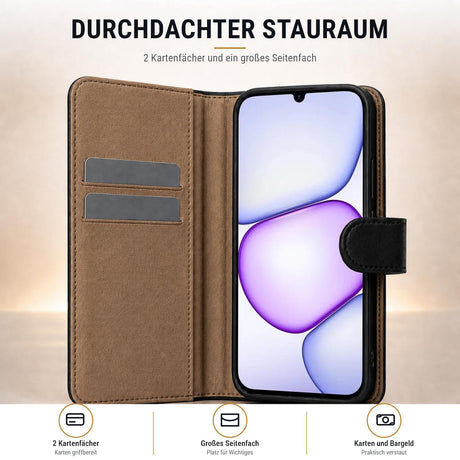 Realme C100 5G - Klapphülle mit Kartenfächern Schwarz