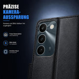 Realme C100 5G - Klapphülle mit Kartenfächern Schwarz
