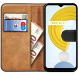 Realme C11 Klapphülle in Schwarz mit Kartenfächern und Schutz