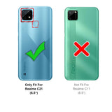 Realme C21 Klapphülle in Schwarz mit Kartenfächern und Schutz