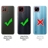 Realme C25Y / C21Y Klapphülle in Schwarz mit Kartenfächern und Schutz