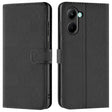 Realme C33 Klapphülle in Schwarz mit Kartenfächern und Schutz