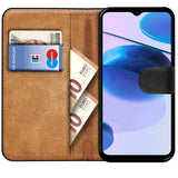Realme C35 Klapphülle in Schwarz mit Kartenfächern und Schutz