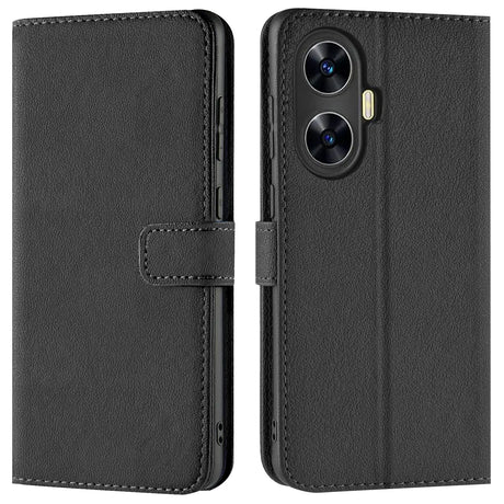Realme C55 Klapphülle in Schwarz mit Kartenfächern und Schutz