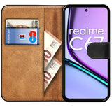 Realme C67 Klapphülle in Schwarz mit Kartenfächern und Schutz