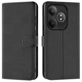 Realme GT 6 / GT 6T Klapphülle in Schwarz mit Kartenfächern und Schutz