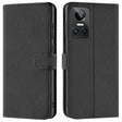 Realme GT Neo 3 Klapphülle in Schwarz mit Kartenfächern und Schutz