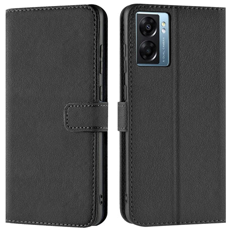 Realme Narzo 50 5G Klapphülle in Schwarz mit Kartenfächern und Schutz