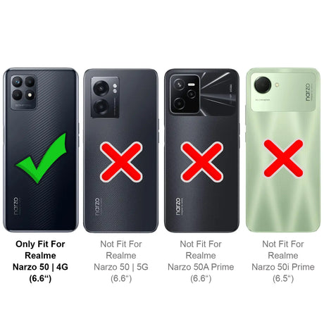 Realme Narzo 50 Klapphülle in Schwarz mit Kartenfächern und Schutz