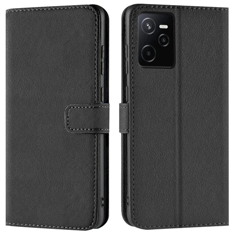 Realme Narzo 50A Prime Klapphülle in Schwarz mit Kartenfächern und Schutz