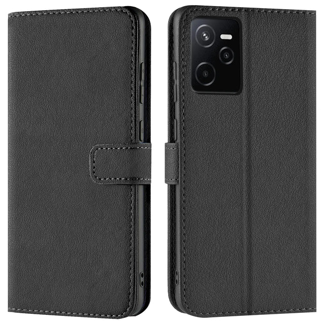 Realme Narzo 50A Prime Klapphülle in Schwarz mit Kartenfächern und Schutz