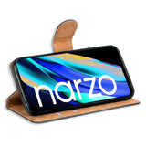 Realme Narzo 50A Prime Klapphülle in Schwarz mit Kartenfächern und Schutz
