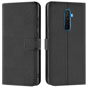 Realme X2 Pro Klapphülle in Schwarz mit Kartenfächern und Schutz
