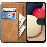 Samsung Galaxy A02s Klapphülle in Schwarz mit Kartenfächern und Schutz