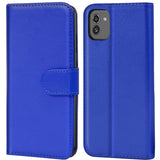 Samsung Galaxy A03 Klapphülle in Blau mit Kartenfächern und Schutz