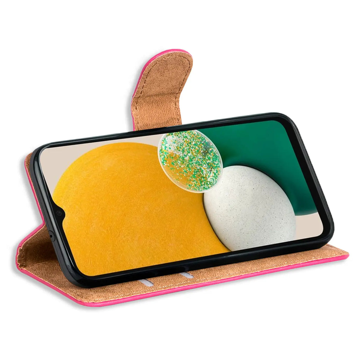 Samsung Galaxy A03 Klapphülle in Pink mit Kartenfächern und Schutz