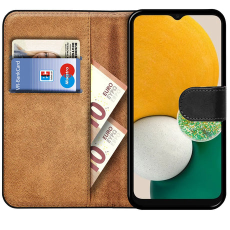 Samsung Galaxy A03 Klapphülle in Schwarz mit Kartenfächern und Schutz