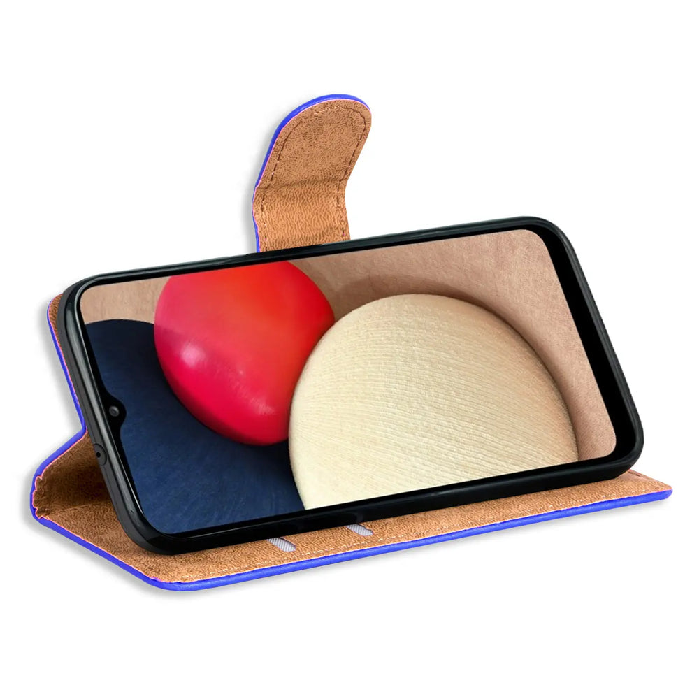 Samsung Galaxy A03s Klapphülle in Blau mit Kartenfächern und Schutz