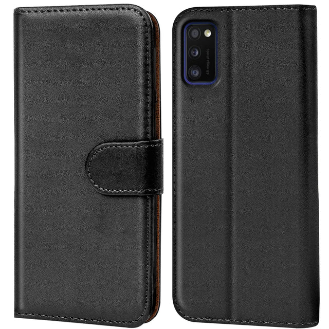 Samsung Galaxy A03s Klapphülle in Schwarz mit Kartenfächern und Schutz