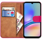 Samsung Galaxy A05s Klapphülle in Pink mit Kartenfächern und Schutz