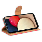 Samsung Galaxy A12 / M12 Klapphülle in Rot mit Kartenfächern und Schutz