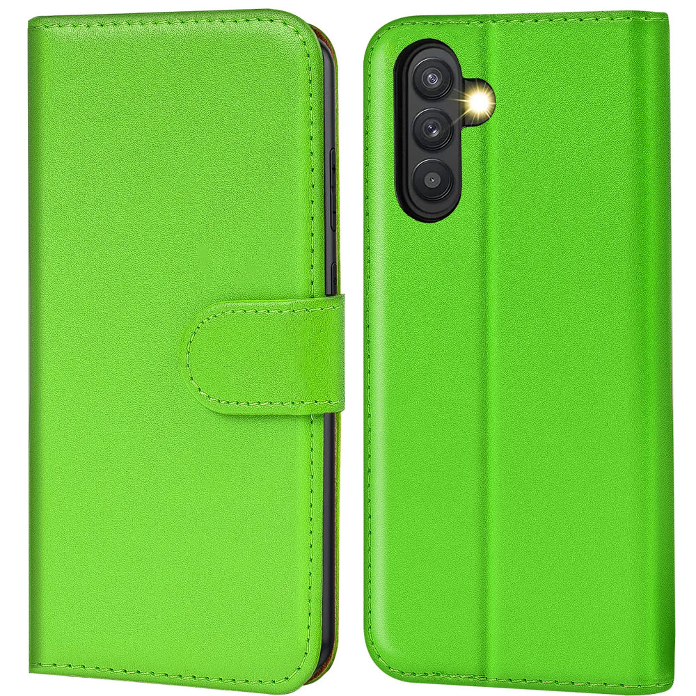 Samsung Galaxy A14 4G / 5G Klapphülle in Grün mit Kartenfächern und Schutz