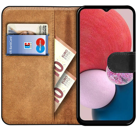 Samsung Galaxy A14 4G / 5G Klapphülle in Schwarz mit Kartenfächern und Schutz