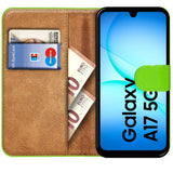 Samsung Galaxy A17 5G Klapphülle in Grün mit Kartenfächern und Schutz