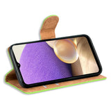 Samsung Galaxy A22 4G / M32 / M22 Klapphülle in Grün mit Kartenfächern und Schutz