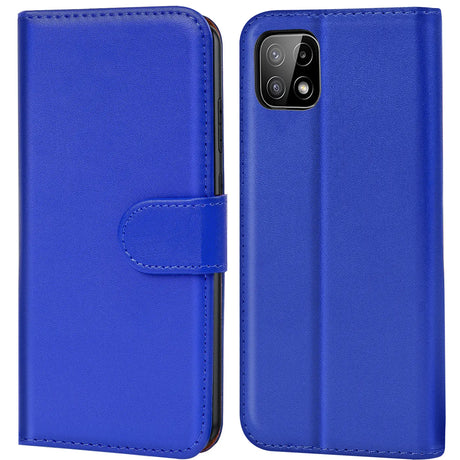 Samsung Galaxy A22 5G Klapphülle in Blau mit Kartenfächern und Schutz