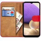 Samsung Galaxy A22 5G Klapphülle in Rot mit Kartenfächern und Schutz