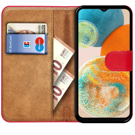 Samsung Galaxy A23 5G Klapphülle in Rot mit Kartenfächern und Schutz