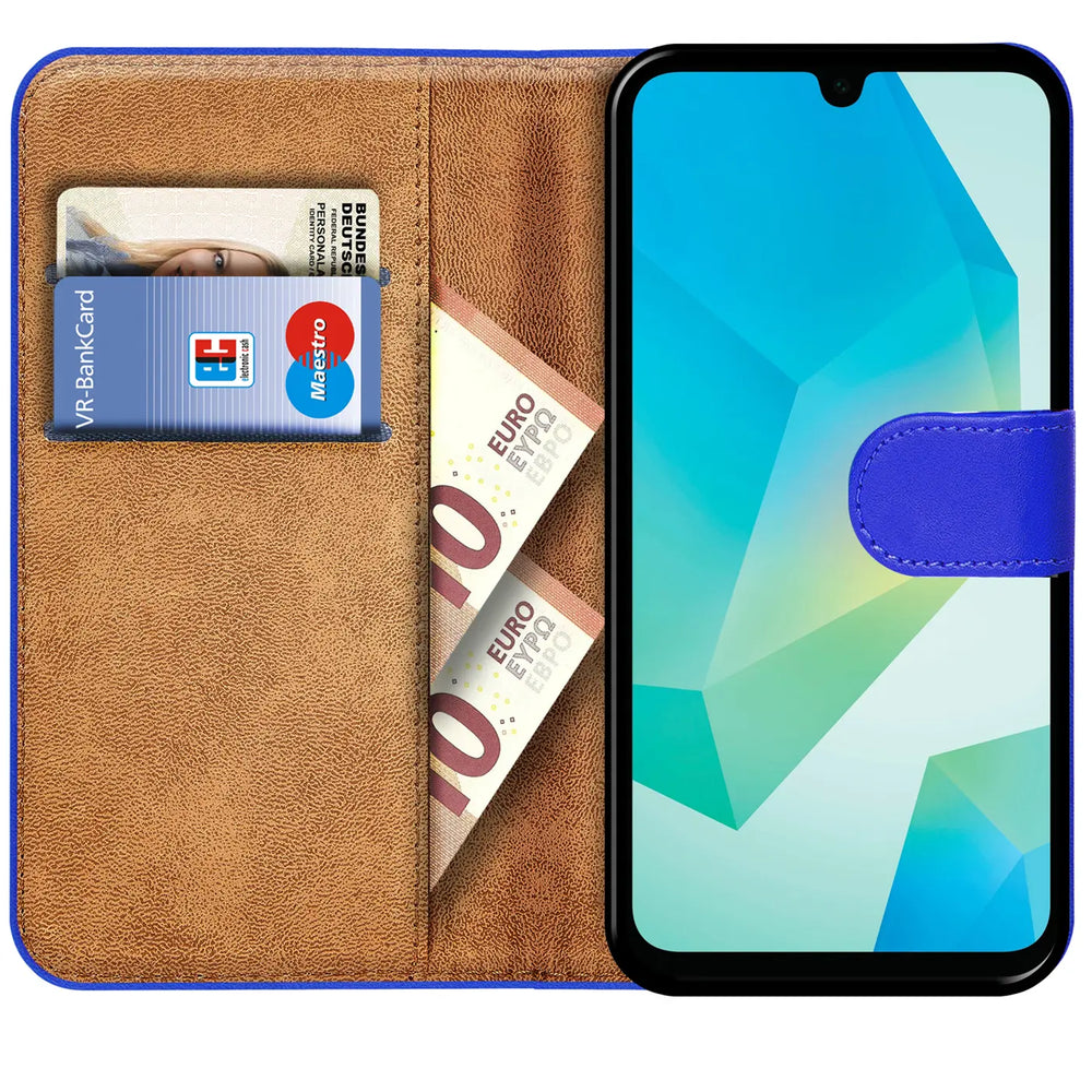 Samsung Galaxy A26 5G Klapphülle in Blau mit Kartenfächern und Schutz
