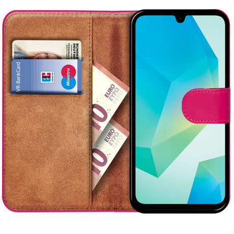 Samsung Galaxy A26 5G Klapphülle in Pink mit Kartenfächern und Schutz