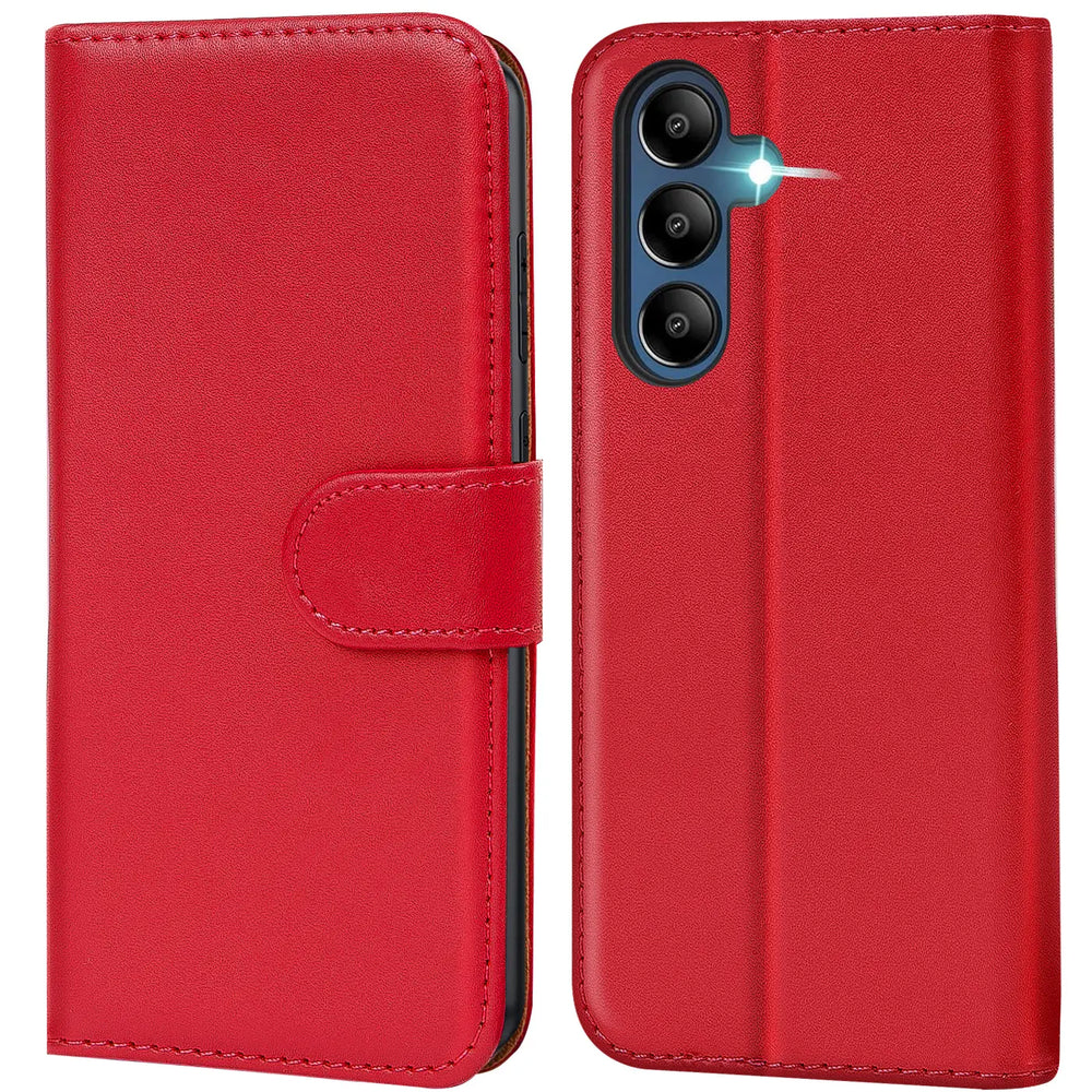 Samsung Galaxy A26 5G Klapphülle in Rot mit Kartenfächern und Schutz