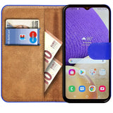 Samsung Galaxy A34 5G Klapphülle in Blau mit Kartenfächern und Schutz