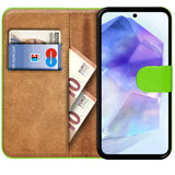 Samsung Galaxy A36 5G Klapphülle in Grün mit Kartenfächern und Schutz