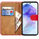 Samsung Galaxy A36 5G Klapphülle in Rot mit Kartenfächern und Schutz