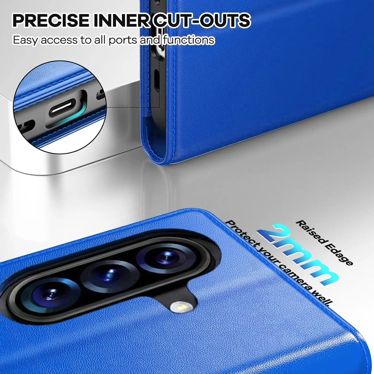 Samsung Galaxy A37 5G Klapphülle in Blau mit Kartenfächern und Schutz
