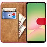 Samsung Galaxy A37 5G Klapphülle in Rot mit Kartenfächern und Schutz