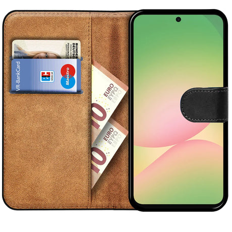 Samsung Galaxy A37 5G Klapphülle in Schwarz mit Kartenfächern und Schutz